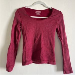 RUBY RED STRETCHY KNIT TOP